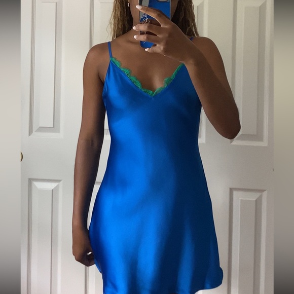 Zara blue stain effect slip dress - Picture 3 of 4